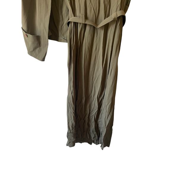 Vintage 80s/90s olive green 2 piece‎ set with midi dress size large - Picture 3 of 11